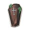 Wood Pendants, Halloween Theme, Black, Cross, 54.5x34x3mm, Hole: 2mm