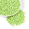 Baking Paint Glass Seed Beads, Heart, Green Yellow, 3.5x4.5x4.5mm, Hole: 1mm, about 7620pcs/pound