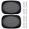 ABS & Steel Mesh Speaker Grills Covers, Car Audio Horn Guard Protector, with Iron Screws, Rectangle, Black, 170x245x20mm, Hole: 4.5mm