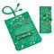 2Pcs Retro Rectangle Silk Zipper Roll Pouches, Embroidery Flower Jewelry Storage Bags with Drawstring Rope, Sea Green, 20x9cm, Open: 27x20cm