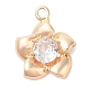 Подвески из прозрачного стекла с инкрустацией из латуни KK-S388-29G-1