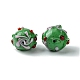 Ручной работы ухабистым Шарики Lampwork FOIL-B001-08C-2
