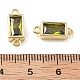 Латунные подвески-соединители из стекла в форме прямоугольника KK-H002-06G-01-3