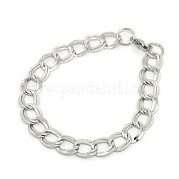 Модные браслеты из кубинской цепи из нержавеющей стали 304 STAS-A028-B058P