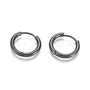 Серьги-кольца Huggie Hoop из нержавеющей стали 304 EJEW-F111B-17mm-B