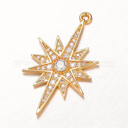 Латунные микро проложить кубического циркония подвески ZIRC-H061-14G-1