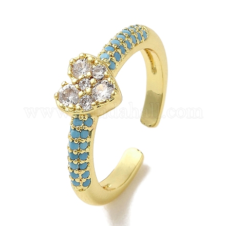 Кольца-манжеты из латуни с микропаве из кубического циркония RJEW-H228-04G-03-1