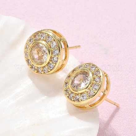 Серьги-гвоздики из циркония X-EJEW-Q015-10G-1