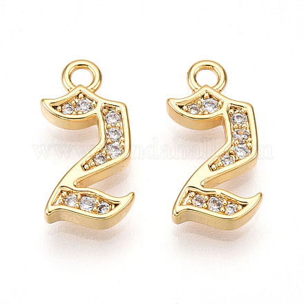 Латунные микро проложить кубического циркония подвески KK-N261-104C-G-1