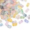 Gradient Color Transparent Acrylic Beads, with Golden Foil, Peanut, Mixed Color, 5.5x11.5x6.5mm, Hole: 1.8mm, about: 40pcs/10g