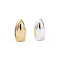 2 Colors 201 Stainless Steel Cord End, Horse Eye, Golden & Silver Color, 7x4mm, Hole:2mm
