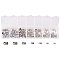 Panda Hall Elite 1 Assorted Brass Ends, Nickel Free, Platinum, 4/5/8x2 mm, hole: 0.8 ~ 3 mm, 1.2 ~ Pack of 4 mm Inside Diam, 180/Box