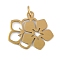 304 Stainless Steel Pendants, with Jump Ring, Laser Cut, Flower Charms, Golden, 17x19.5x1mm, Hole: 3.2mm