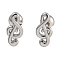 304 Stainless Steel Cartilage Earrings, Stainless Steel Color, Musical Note, 9x4.5mm