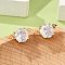 Bat Brass Micro Pave Clear Cubic Zirconia Stud Earrings for Women, Cadmium Free & Lead Free, Long-Lasting Plated, Rack Plating, Golden, 7x12.5mm