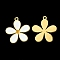 Ion Plating(IP) 304 Stainless Steel Manual Polishing Pendants, with Enamel, Flower Charm, Golden, 15.5x14x1.5mm, Hole: 1.2mm