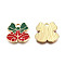 Alloy Enamel Pendants, for Christmas, Light Gold, Bell, Red, 15x15.5x1.5mm, Hole: 2mm