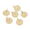 Brass Micro Pave Colorful Cubic Zirconia Pendants, Long-Lasting Plated, Real 18K Gold Plated, with Jump Rings, Flat Round, Colorful, 17x16x2mm