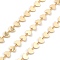 Brass Heart Link Chains, Unwelded, with Spool, Real 18K Gold Plated, 2.5x1.5x0.5mm, 7.5x5mm
