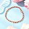 Bohemian Style Glass Seed Bead Stretch Bracelets, Brass Butterfly Beads Bracelets for Women, Indian Red, Inner Diameter: 2-1/8 inch(5.5cm)