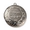 Brass Locket Pendants, Photo Frame Pendants for Necklaces, Cadmium Free & Lead Free, Flat Round Charm, Gunmetal, 36x32.5x6.5mm, Hole: 2mm, Inner Diameter: 24.5mm