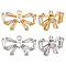12Pcs 2 Colors Brass with Clear Cubic Zirconia Charms, Bowknot, Platinum & Golden, 10x16.5x3mm, Hole: 1.2mm, 6pcs/color