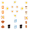 24Pcs 12 Style Resin Cabochons, Breakfast, Milk & Fried Egg & Heart & Coffee & Biscuits & Toast & Bread, Mixed Color, 2pcs/style