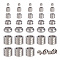60Pcs 6 Style 304 Stainless Steel Beads, Column/Rondelle, Stainless Steel Color, 3~10x2.5~8mm, Hole: 1.7~7mm, 10pcs/style