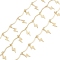 Brass Curved Bar Link Chains, with Lightning Charms, Cadmium Free & Nickel Free & Lead Free, Unwelded, with Spool, Real 18K Gold Plated, 16x1x1mm