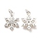 Rack Plating Brass Micro Pave Cubic Zirconia Charms, Long-Lasting Plated, Cadmium Free & Lead Free, with Jump Ring, Snowflake Charm, Silver Color Plated, 15x11.5x4mm, Hole: 3.5mm