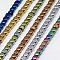 Electroplate Non-magnetic Synthetic Hematite Beads Strands, Cube, Grade A, Mixed Color, 3x3x3mm, Hole: 1mm, about 127pcs/strand, 16 inch