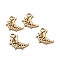 Ion Plating(IP) 304 Stainless Steel Pendants, Manual Polishing, Buppy, Moon, Real 24K Gold Plated, 20x13x1.5mm, Hole: 2.5mm