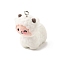 Flocky Opaque Resin Pendants, Sheep Charms, with Platinum Iron Loop, White, 32x23.5x25mm, Hole: 1.8mm
