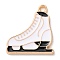 Christmas Zinc Alloy Enamel Pendants, Light Gold, Skates, 20.8x19.3x1.8mm, Hole: 1.8mm