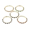 Brass Micro Pave Cubic Zirconia Cuff Bangles, Real 18K Gold Plated, Long-Lasting Plated, Cadmium Free & Lead Free, Mixed Color, Inner Diameter: 2-1/4 inch(5.7cm)