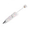 Fishtail Resin & Polymer Clay Pave Rhinestone Ball-Point Pen, Iron Beadable Pen, for DIY Personalized Pen with Jewelry Beads, Misty Rose, 148.5~151x15~19mm
