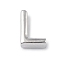 Brass Pendants, Cadmium Free & Nickel Free & Lead Free, Letter Charms, Platinum, Letter L, 8.5x5.5x3mm, Hole: 1.5mm