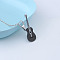 Guitar 667 Stainless Steel with Alloy Pendant Necklaces, Black, 23.62 inch(60cm)