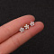 316L Surgical Stainless Steel Micro Pave Clear Cubic Zirconia Cartilage Earrings, Flower, Golden, 6mm, Pin: 0.8mm