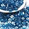 Transparent Colours Luster Glass Seed Beads, Column, Dodger Blue, 6x3mm, Hole: 1.4mm, about 2027pcs/pound