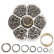 1255Pcs 7 Style 304 Stainless Steel Open Jump Rings, for Chainmaille Weaves, with 1Pc Brass Rings Assistant Tool, Stainless Steel Color, 4~10x0.5~1.4mm, Inner Diameter: 3~7mm