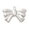 304 Stainless Steel Pendants, Bowknot Charm, Stainless Steel Color, 18x27x2.5mm, Hole: 1.8mm