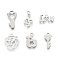 Non-Tarnish 201 Stainless Steel Charms, Laser Cut, Mixed Shapes, Stainless Steel Color, 6.5~16x8~13x0.5~1mm, Hole: 0.8~1.6mm, 6 patterns, 1 pattern/200pcs