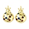 Rack Plating Brass Micro Pave Cubic Zirconia Pendants, Long-Lasting Plated, Real 18K Gold Plated, Cadmium Free & Lead Free,, Ladybug, 34.5x22x6.5mm, Hole: 4.8x3mm
