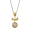 304 Stainless Steel Necklaces,  Natural & Synthetic Gemstone and Alloy Charms, 17.83 inch(45.3cm)