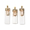 Natural Quartz Crystal & Selenite Big Pendants, Rectangle Charms with Golden Tone Stainless Steel Findings, 47~54x15~17x11~12mm, Hole: 4x3mm