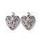 Brass Micro Pave Cubic Zirconia Pendants, Cadmium Free & Nickel Free & Lead Free, Feather Charms, Real Platinum Plated, 18.5x18x3mm, Hole: 2.5x4.8mm