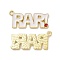 Christmas Theme Rack Plating Alloy Enamel Pendants, Word RAR Charms, Light Gold, 13x27.5x1.5mm, Hole: 1.6mm