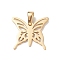 304 Stainless Steel Pendants, Butterfly, Golden, 16x18x1mm, Hole: 7x3.5mm
