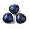 Natural Lapis Lazuli Pendants, with Brass Snap on Bails, Heart Charms, Platinum, 26.5~27x25x13.5~14mm, Hole: 6.5x3.5mm